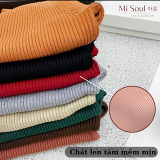 Áo len tăm cổ 3 phân Misoul mềm mịn, co giãn nhiều màu sắc, áo len mỏng Quảng Châu 107