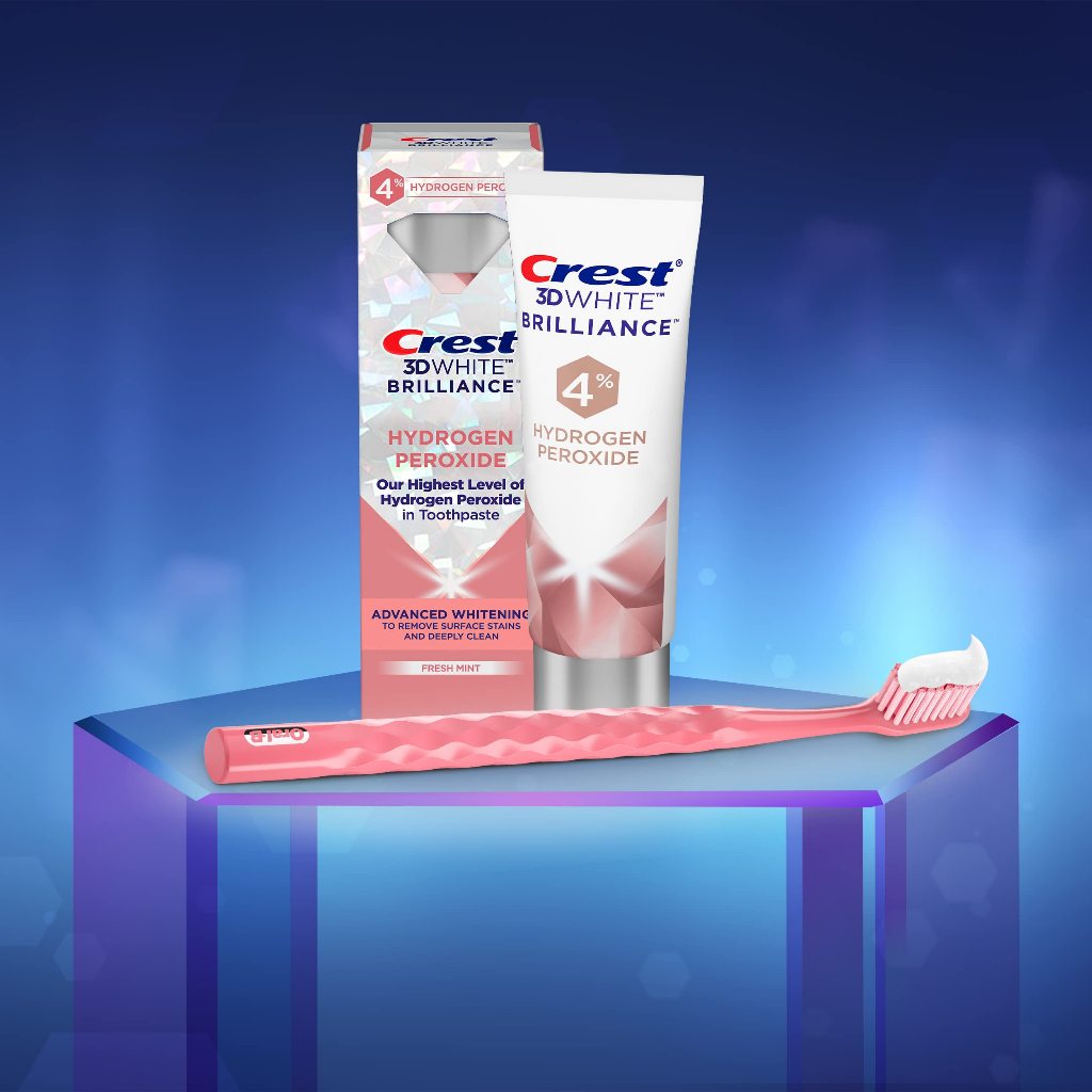Kem Đánh Răng Làm Trắng Răng Crest 3D White Brilliance 4% Hydrogen Peroxide 85g