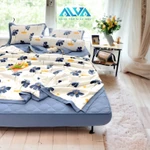 Bộ Chăn ga DRAP CHẦN Cotton Đũi Alva 5 món dày dặn, phối màu tinh tế, hoạ tiết trang nhã, thoáng mát, vệ sinh — ảnh 5