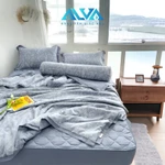 Bộ Chăn ga DRAP CHẦN Cotton Đũi Alva 5 món dày dặn, phối màu tinh tế, hoạ tiết trang nhã, thoáng mát, vệ sinh — ảnh 6