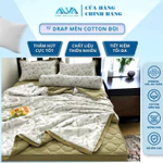 Bộ Chăn ga DRAP CHẦN Cotton Đũi Alva 5 món dày dặn, phối màu tinh tế, hoạ tiết trang nhã, thoáng mát, vệ sinh — ảnh 1