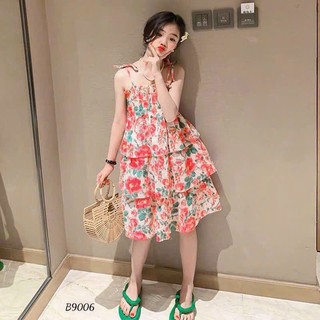 Váy hoa bé gái 100% lụa mango cao cấp, mềm mại, Đầm kiểu bé gái 2 dây dễ thương,dáng xòe,- VAY5