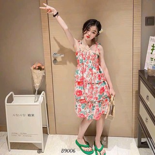 Váy hoa bé gái 100% lụa mango cao cấp, mềm mại, Đầm kiểu bé gái 2 dây dễ thương,dáng xòe,- VAY5