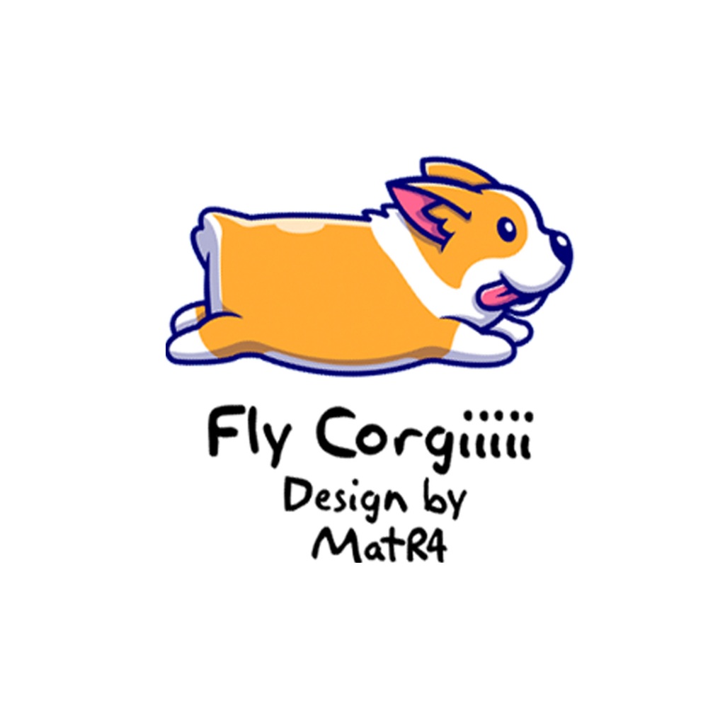 Áo thun trắng in hình Fly Corgi co dãn thấm hút mồ hôi đủ size 40-100kg form rộng Basetee Unisex