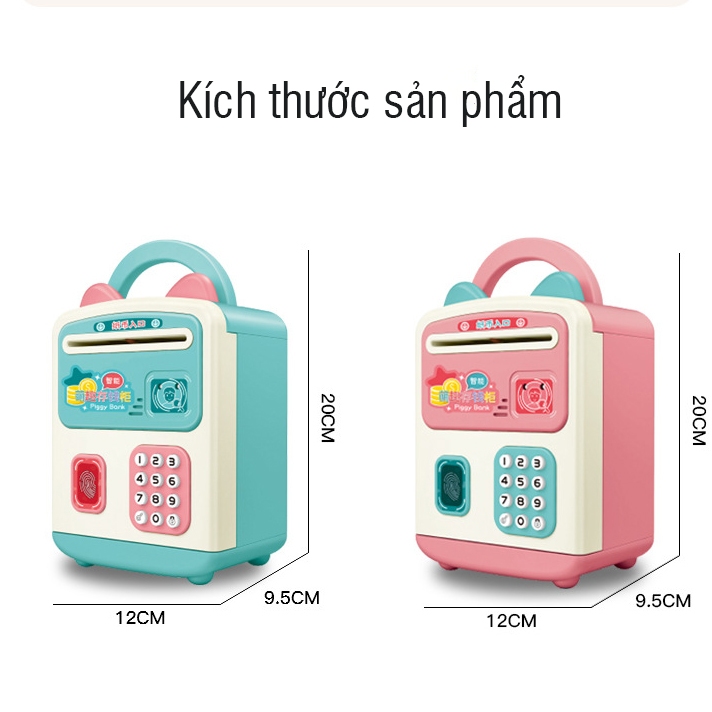 Két sắt tai thỏ mini thông minh cho bé,mở khóa bằng vân tay siêu dễ thương,dạy bé tiết kiệm