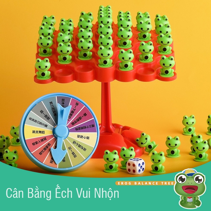 Đồ chơi xếp hình cây cân bằng hình chú ếch dễ thương cho trẻ em