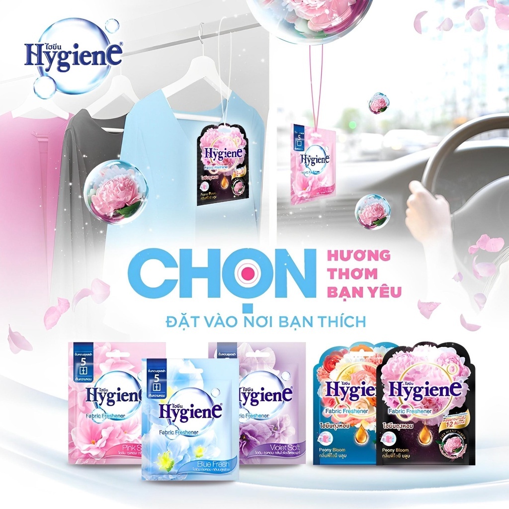 Túi thơm Hygiene Thái Lan hương nước hoa treo phòng để tủ quần áo giảm mùi hôi