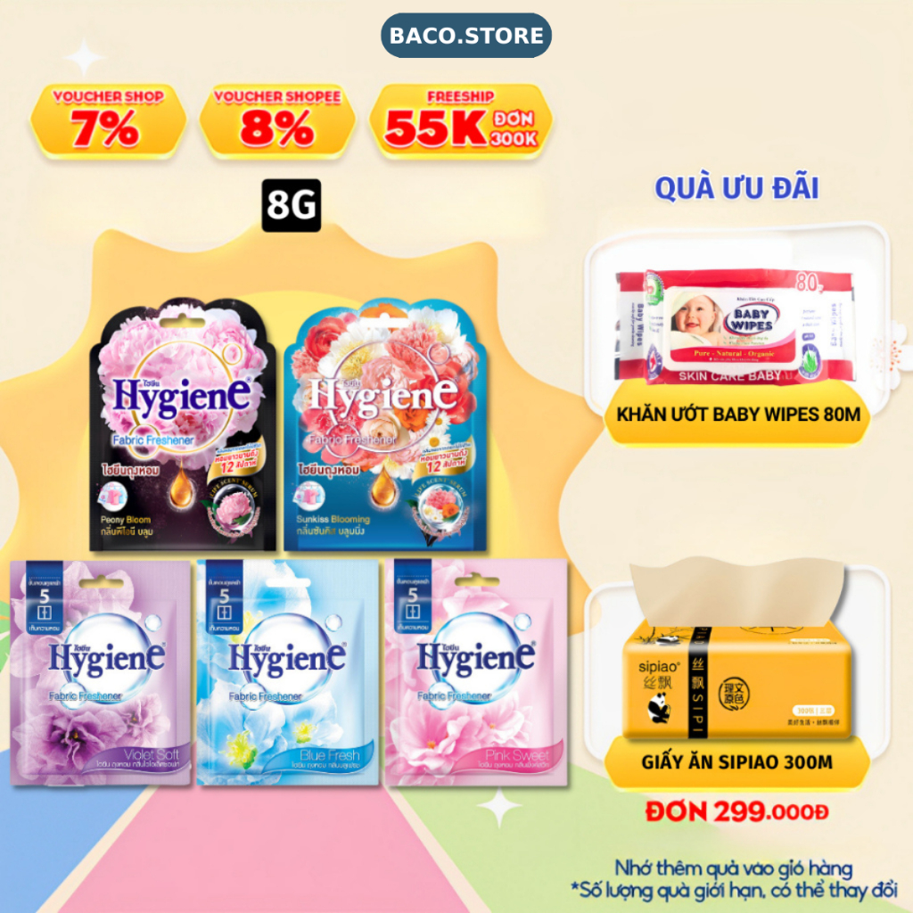 Túi thơm Hygiene Thái Lan hương nước hoa treo phòng để tủ quần áo giảm mùi hôi