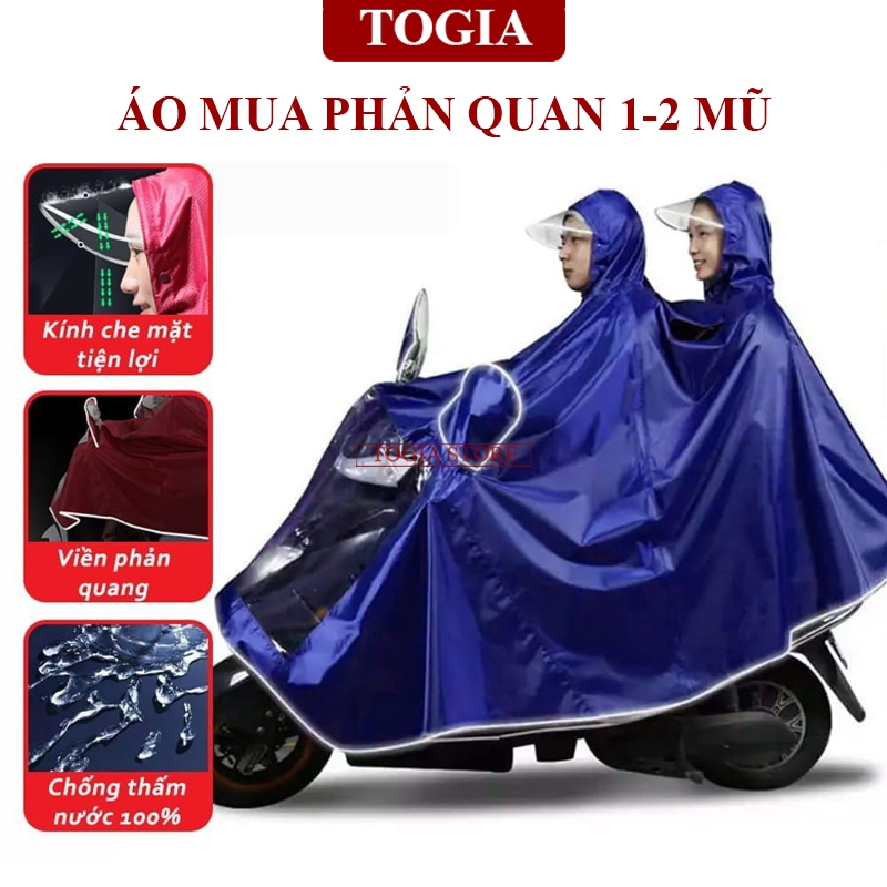 Áo Mưa Cánh Dơi 1 Đầu Phản Quang Có Kính Che Mặt, Áo Mưa Vải Dù Chống ...