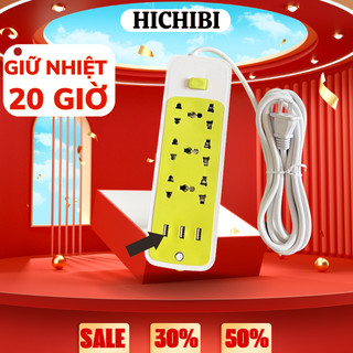 Ổ Cắm Điện Đa Năng Thông Minh Chống Giật 6 cổng cắm 3 Cổng USB dây dài 1m3 Tiện Dụng An Toàn khi sử dụng