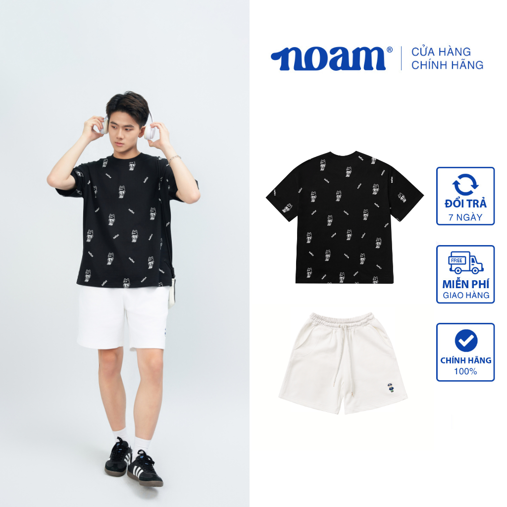 Set đồ Unisex Form rộng NOAM Nafox Footprint 100% Cotton và Quần short Original Fox