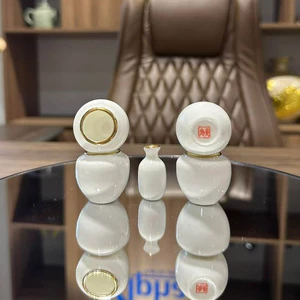 Cóng sứ khuyên, hút mật hàng Bát Tràng mẫu Bạch định miệng kẻ vàng 24k gắn sẵn tai tre 1.2