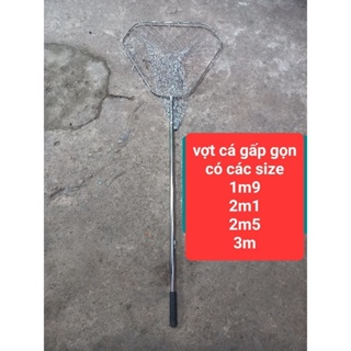 Vợt vớt cá Inox - vợt câu cá thu gọn - 1m5 - 1m7 - 1m9 - 2m1 - 3m