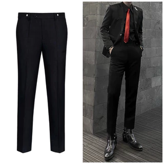 Quần Tây Chỉnh Eo Slimfit | Wanes Twill Slim Fit Black Trousers [Bản Nâng Cấp Có Đai Chỉnh Cạp]