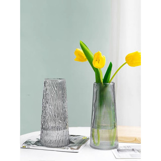 Lọ hoa thủy tinh dáng trụ vát cao 22cm cắm hoa tươi, hoa khô, trang trí Decor