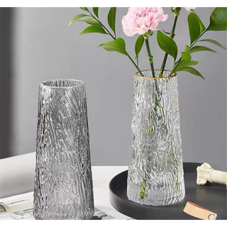 Lọ hoa thủy tinh dáng trụ vát cao 22cm cắm hoa tươi, hoa khô, trang trí Decor