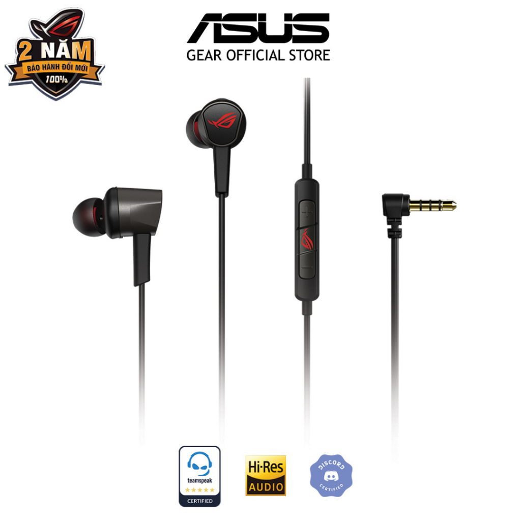 Tai nghe chơi game có dây in-ear ASUS ROG Cetra II Core kết nối 3.5 mm driver bằng silicone (LSR) và tương thích với PC