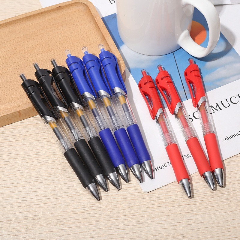 Bút bi nước, bút gel nước, bút nước loại bấm ngòi 0.5mm MinMin 3 màu ...