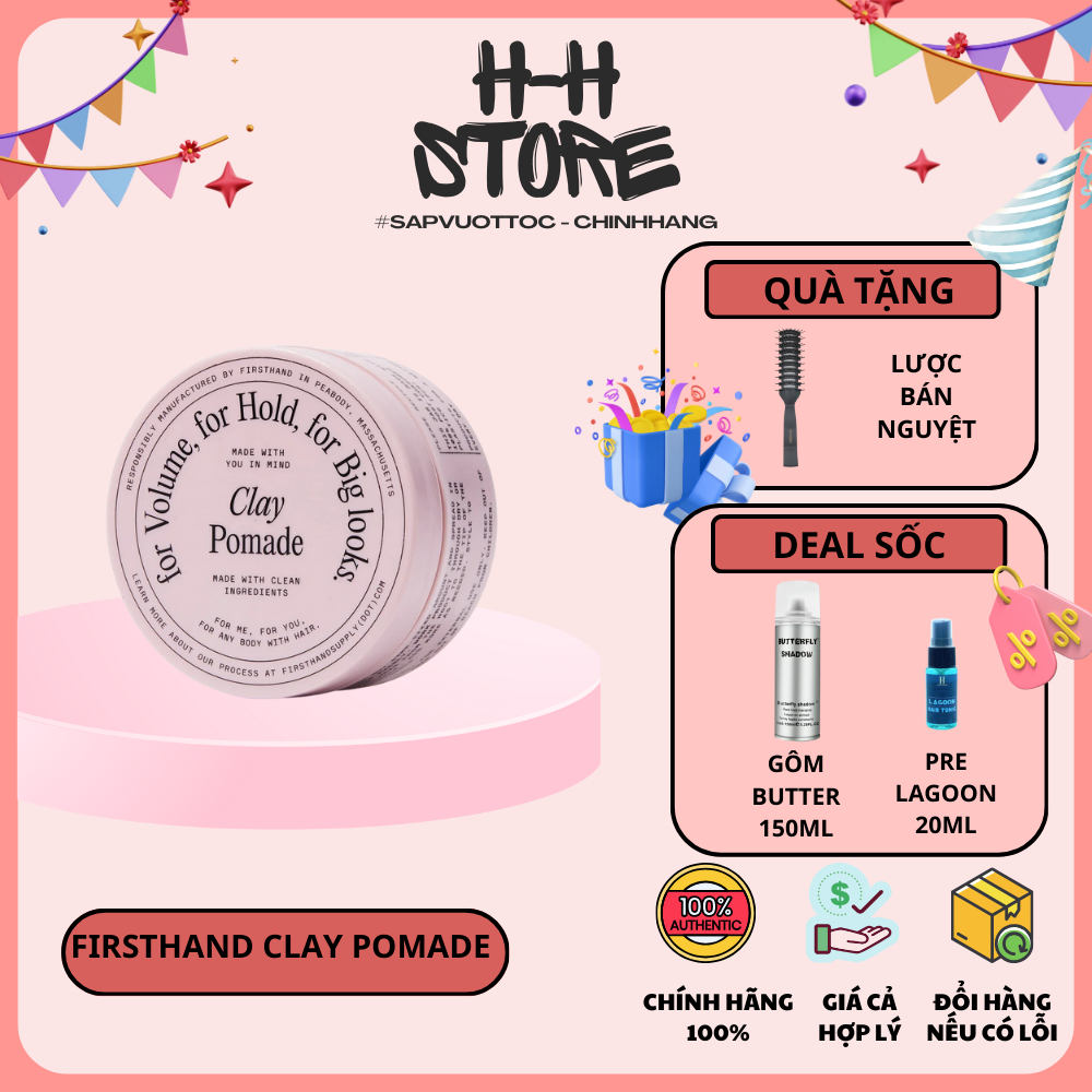 [ CHÍNH HÃNG ] Tạo kiểu tóc Firsthand Clay Pomade 2023 | Shopee Việt Nam