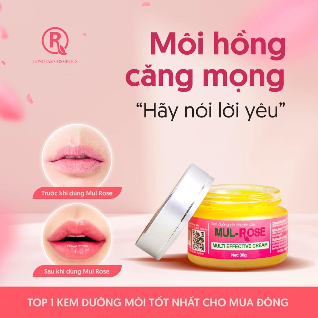 Kem Nghệ Nano Mul Rose Chính Hãng Hồng Tâm Chăm Sóc Da Mụn Thâm 30g