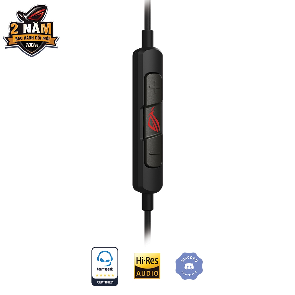 Tai nghe chơi game có dây in-ear ASUS ROG Cetra II Core kết nối 3.5 mm driver bằng silicone (LSR) và tương thích với PC