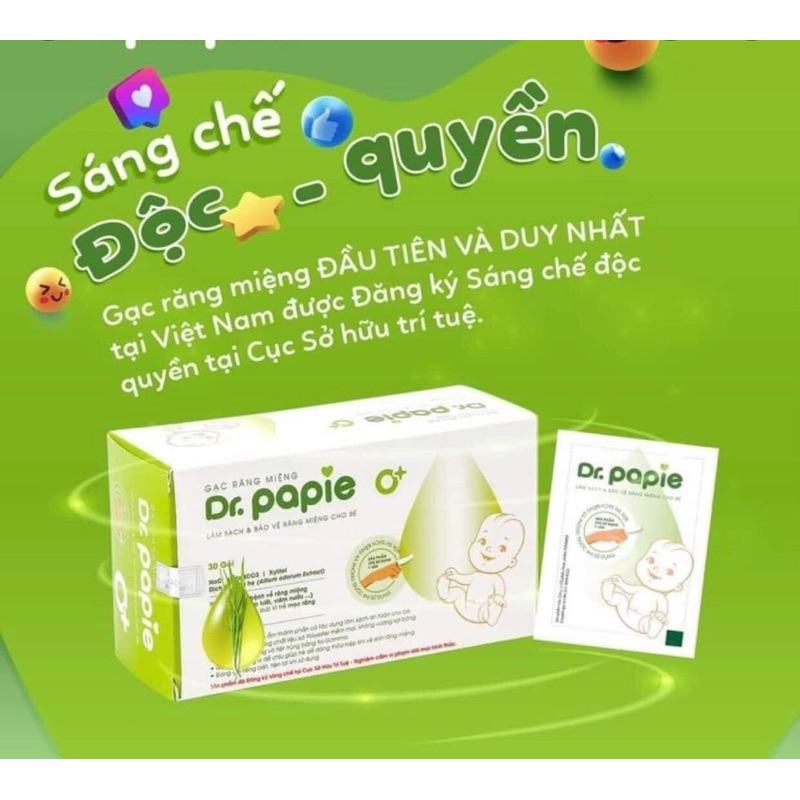 Gạc Rơ Lưỡi Dr.Papie Đã Tẩm Sẵn Dung Dịch, Tiện Lợi Chất Liệu Sợi Polyester Mềm Mại