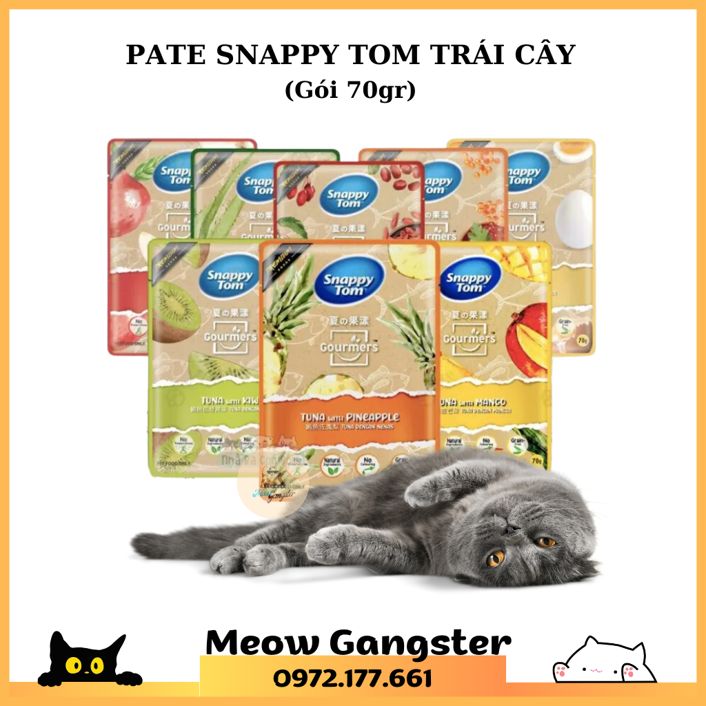 Pate Snappy Tom Trái Cây 70gr đủ vị dành cho mèo - Pate trái cây snappy ...