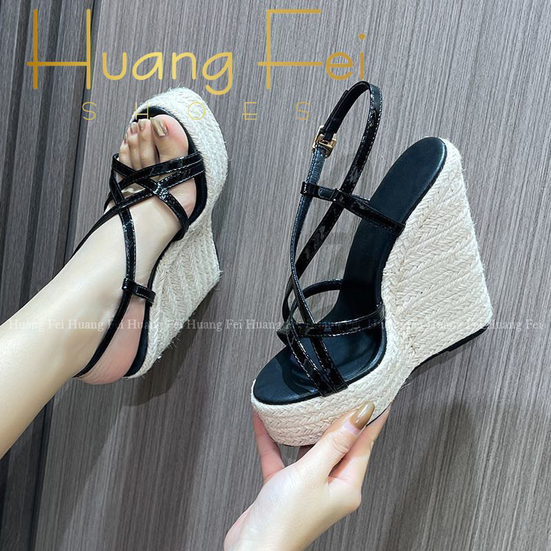 Giày cói dáng xuồng Huang Fei cao 10cm và 12cm với mã HF51