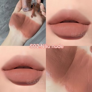 Son môi màu nâu tây, nude tây, nâu nude, nâu lạnh  makup tone tây Beana cao cấp S02 siêu lì, mềm mịn, lâu trôi