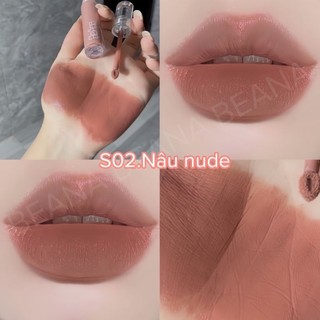 Son môi màu nâu tây, nude tây, nâu nude, nâu lạnh  makup tone tây Beana cao cấp S02 siêu lì, mềm mịn, lâu trôi