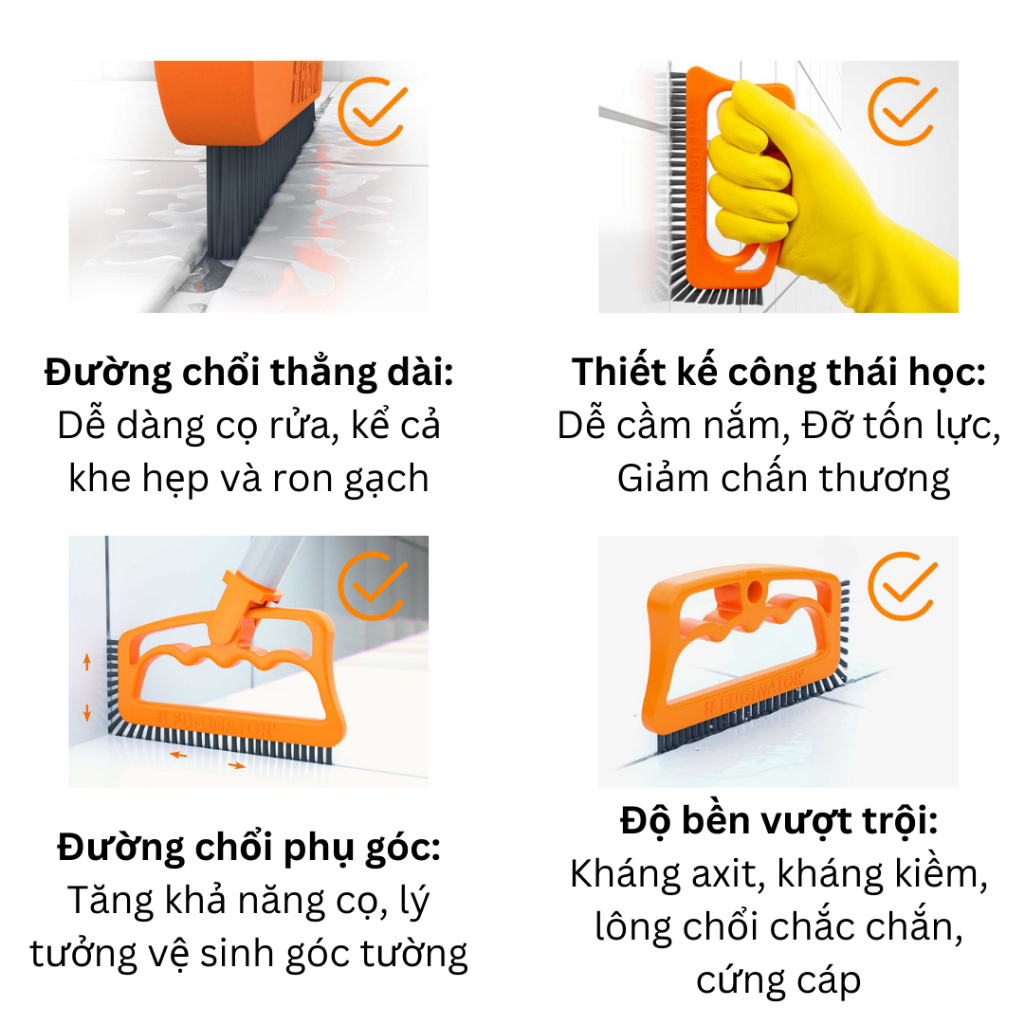 Ảnh Bàn Chải Vệ Sinh Khe Hở Đa Năng FUGINATOR Vệ Sinh Đường Chỉ Gạch, Cọ Khe Nhà Tắm, Khe Cửa Sổ, Nhà Bếp, Vệ Sinh Ron Gạch 2
