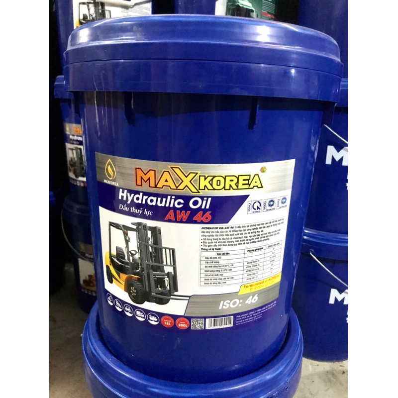 DẦU THUỶ LỰC MAX KOREA HYDRAULIC OIL AW46 18 LÍT THƯƠNG HIỆU HÀN QUỐC ...