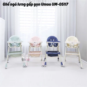 Ghế Ăn Dặm UMOO 05145 Gấp Gọn Ngã Lưng Có Bánh Xe