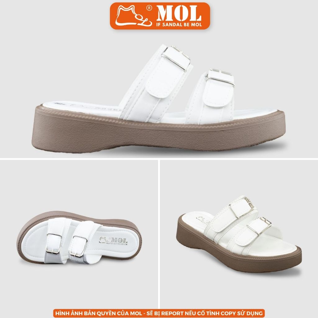 Ảnh Dép nữ 2 quai ngang đế bánh mì cao 4cm hiệu MOL HM1 hot trend 4
