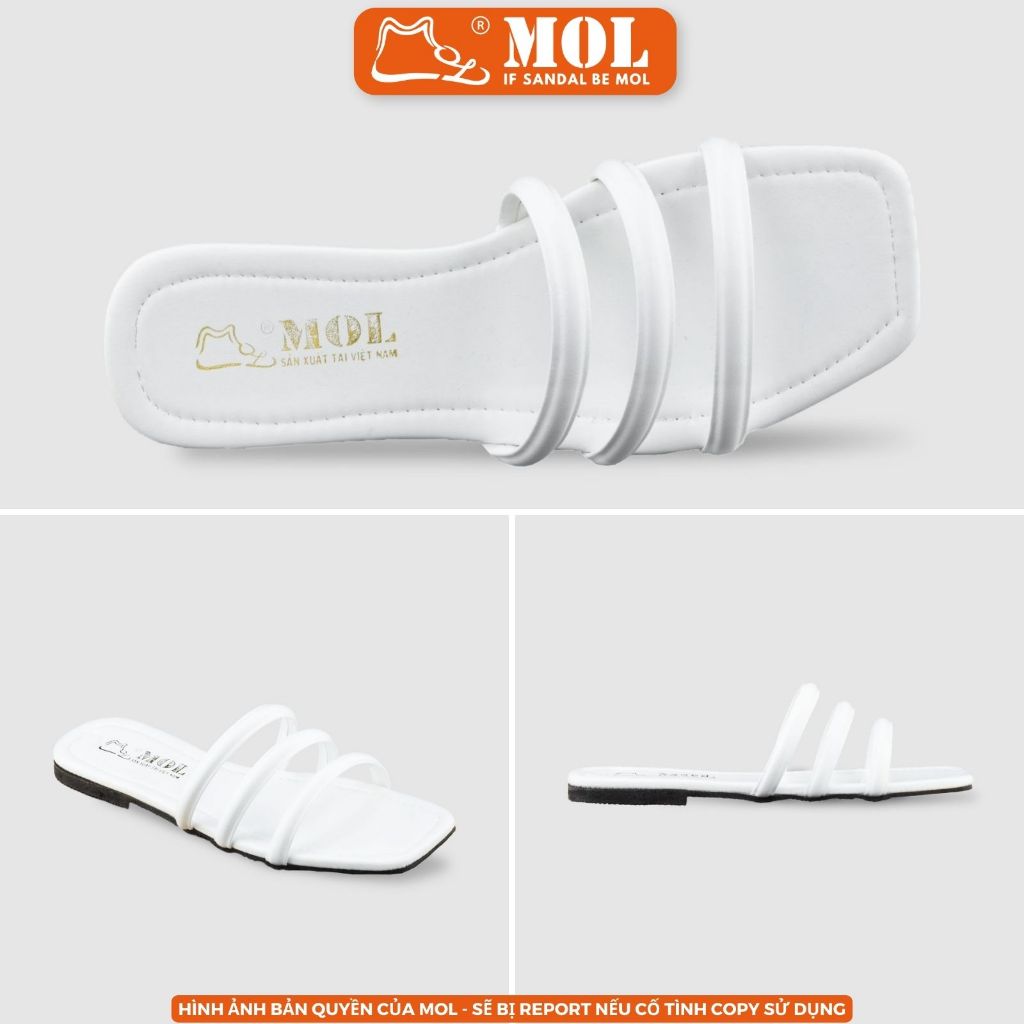 Ảnh Dép nữ 3 quai ngang đế slim siêu mõng cao 1,3cm hiệu MOL HM8 hot trend (Form nhỏ cần tăng size) 3