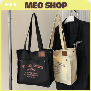 Túi xách TOTE đeo vai bằng vải Bố cầm tay sức chứa lớn, đa năng thời trang phong cách Hàn Quốc