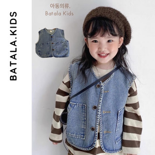Áo gile jean bé trai và bé gái Batala kids, áo gile bò trẻ em dễ phối đồ, rộng rãi thoải mái cho bé từ 9-24kg