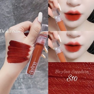 Son lì lâu trôi màu đỏ đất, son Beana S03 siêu hót, tôn da, trắng răng hợp da ngăm và da trắng