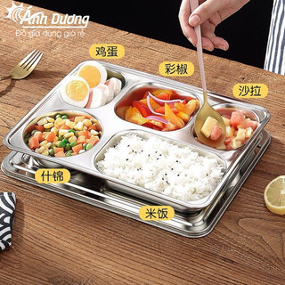 Khay cơm Inox không gỉ sâu lòng dành cho quán ăn