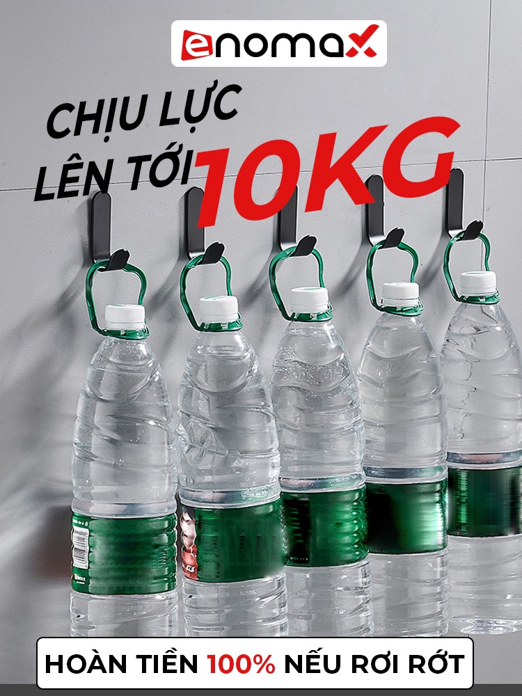 Ảnh Móc treo đồ dán tường Enomax chịu lực 10kg, chất liệu Thép Carbon, tặng kèm keo dán 6g ( Eno-0122) 4