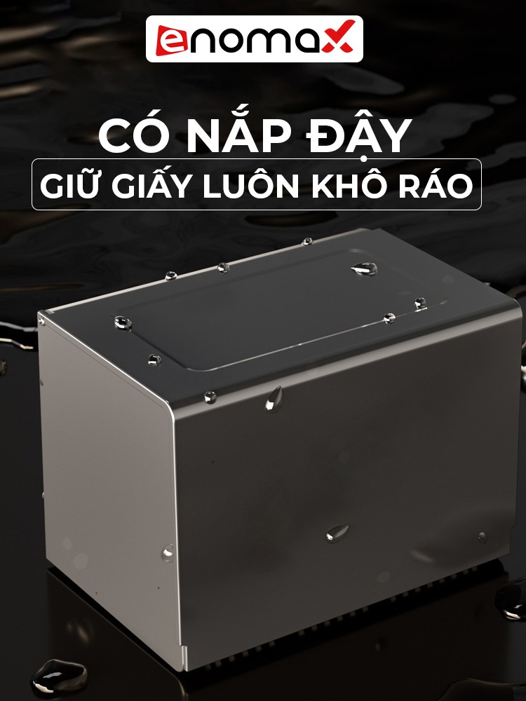 Ảnh Hộp đựng giấy vệ sinh Enomax dán tường trong phòng tắm, chất liệu Nhôm hàng không cao cấp, Bảo Hành 10 Năm (Eno 0124) 4