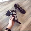Giày cao gót 2 khoá cài mũi tròn , gót vuông quai tán đinh chắc chắn có Bigsize 35-43