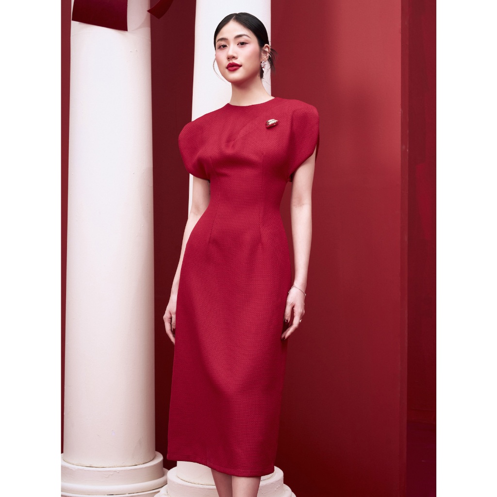RẬP – Đầm Cổ Tròn Không Tay Thân Cài Phụ Kiện – XMAS 05
