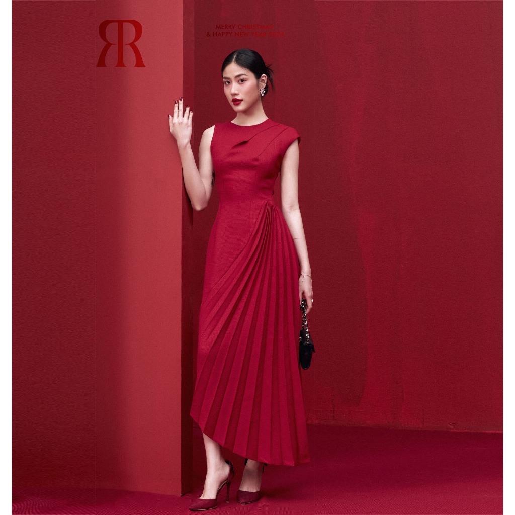 RẬP – Đầm Cổ Tròn Không Tay Thân Dập Ly – XMAS 07