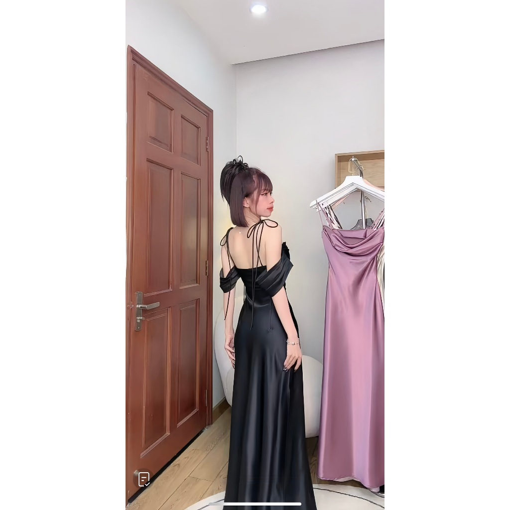 Lisian Dress - Đầm Midi Lụa Lệch Vai Dáng Bút Chì main image 1