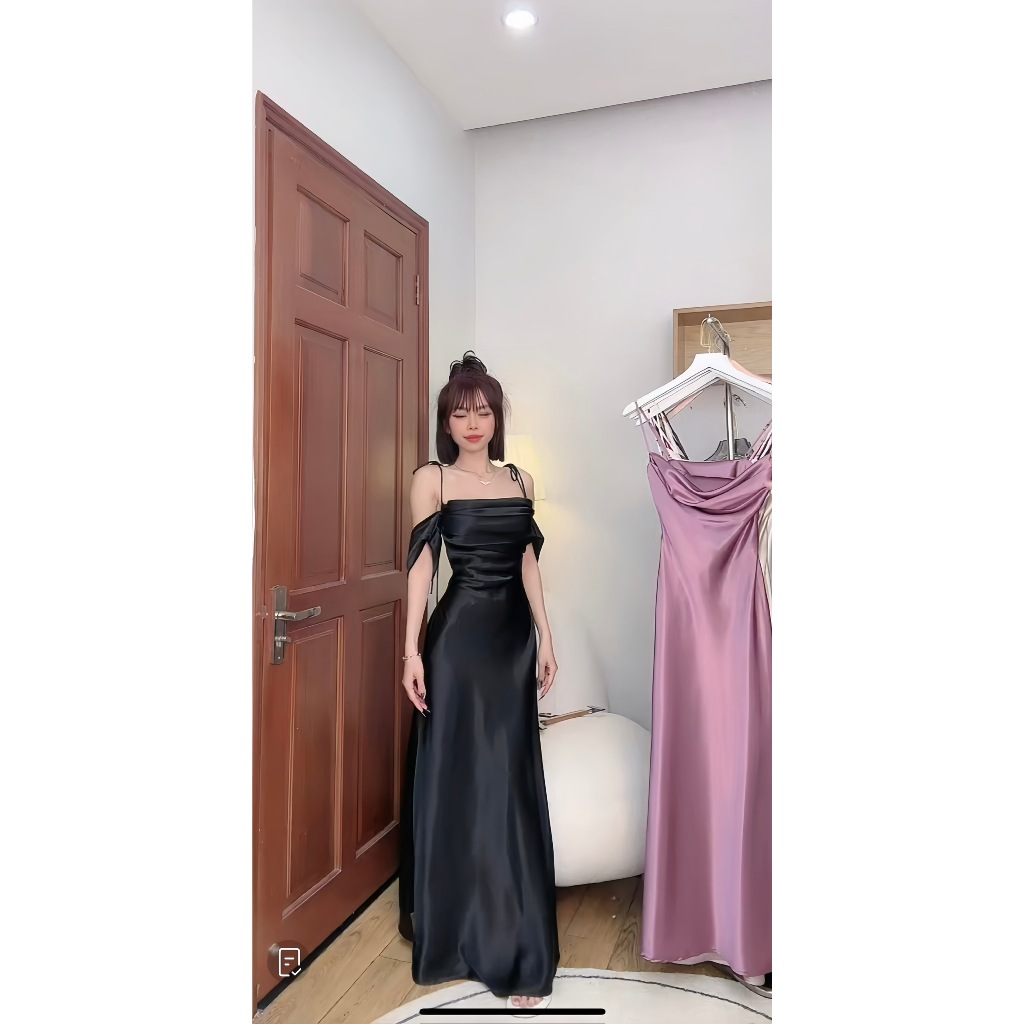 Lisian Dress - Đầm Midi Lụa Lệch Vai Dáng Bút Chì main image 0