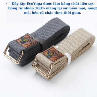 Dây Tập Yoga 2.5m Khuyên Vuông Sợi Bông Tự Nhiên,Tập Yoga Dây Đai Lưng Chỉnh Hình Chống Gù Lưng