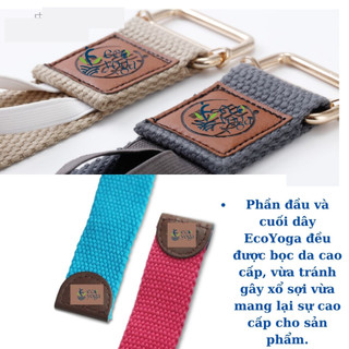 Dây Tập Yoga 2.5m Khuyên Vuông Sợi Bông Tự Nhiên,Tập Yoga Dây Đai Lưng Chỉnh Hình Chống Gù Lưng