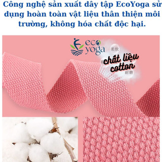 Dây Tập Yoga 2.5m Khuyên Vuông Sợi Bông Tự Nhiên,Tập Yoga Dây Đai Lưng Chỉnh Hình Chống Gù Lưng