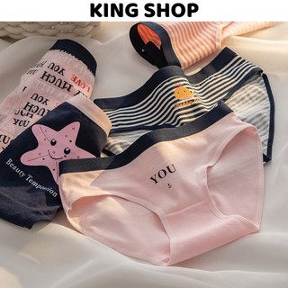Quần lót nữ cotton cạp vừa lưng chun, mềm mại, khử mùi, kháng khuẩn KING SHOP L-378